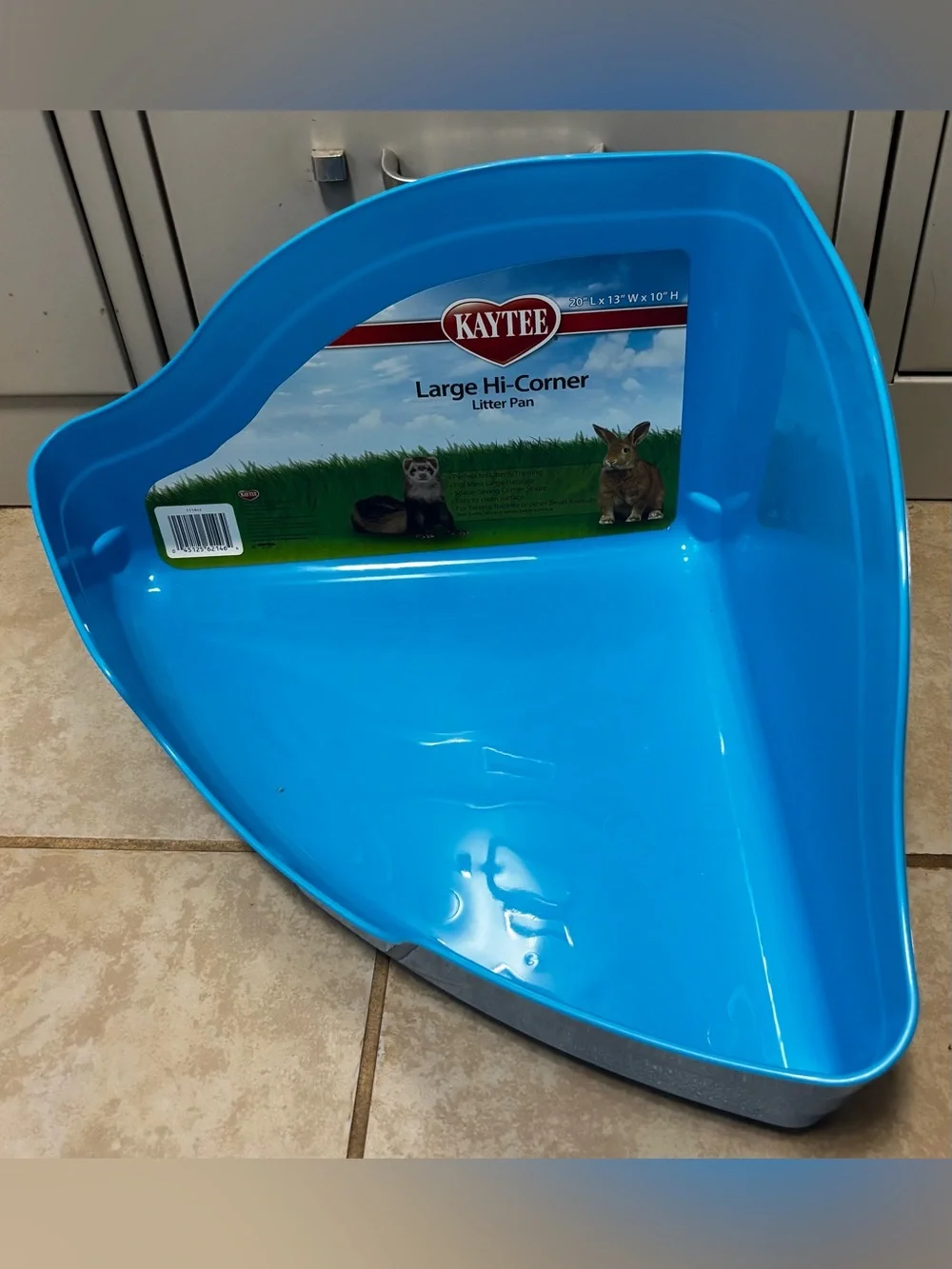 Kaytee Small Animal Large Light Blue Hi-Corner Litter Pan